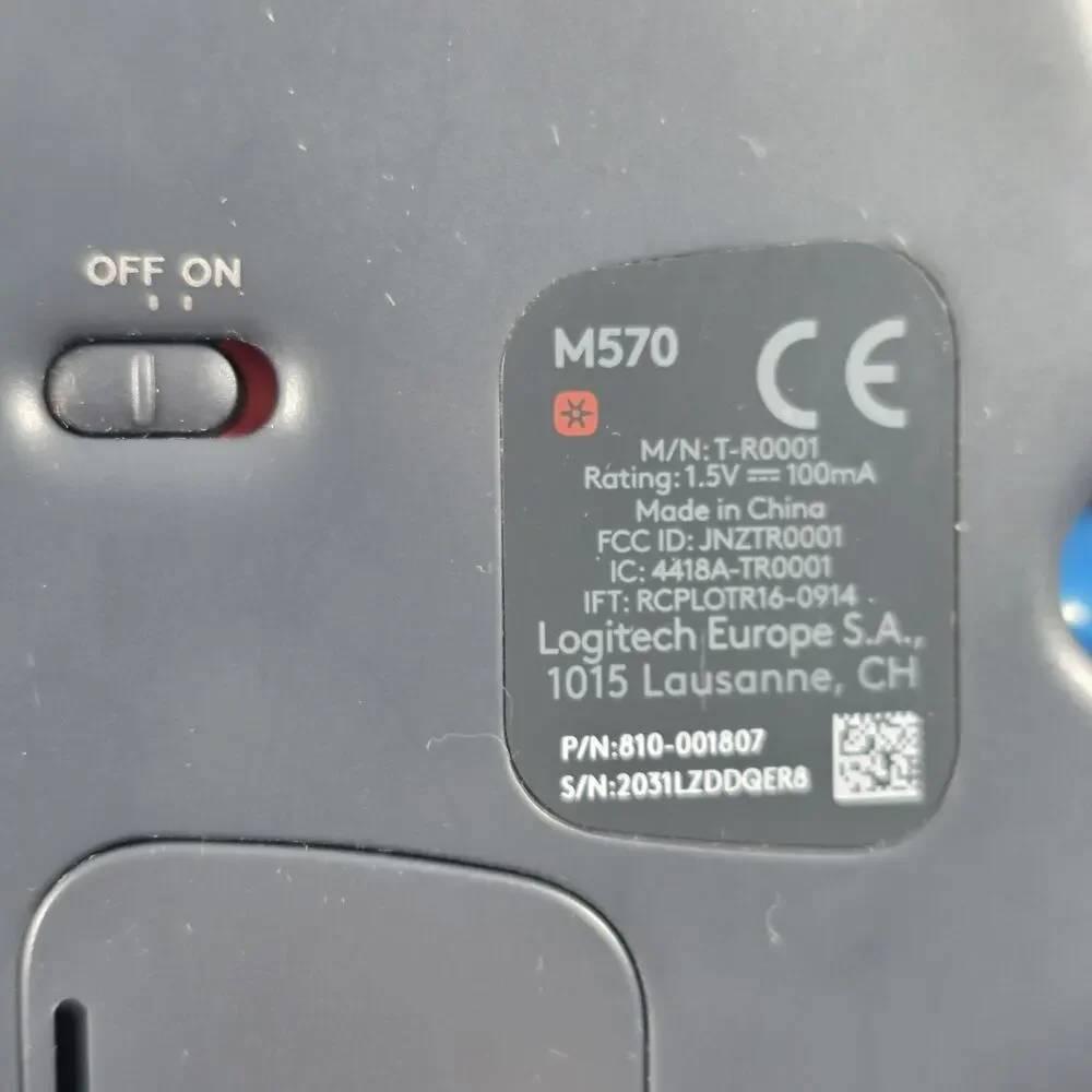 Logitech M570 Wireless Trackball Mouse - With Receiver Dongle Tested, Working